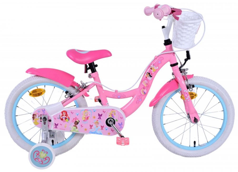 Bicicleta pentru copii EL Disney Princess 16 inch FW, frana de mana pe ambele roti, scaun si ghidon reglabil, cosulet pe ghidon, roti gonflabile, stopuri reflectorizante – imaginea 7