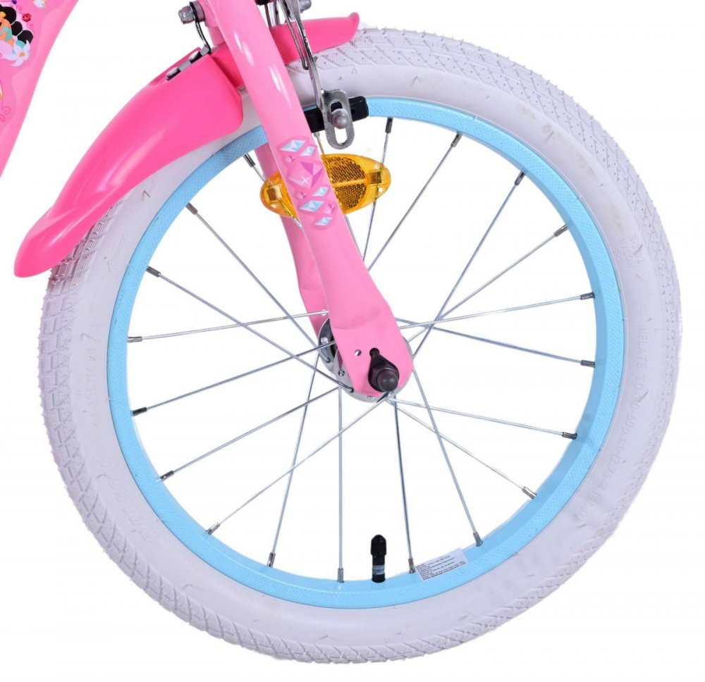 Bicicleta pentru copii EL Disney Princess 16 inch FW, frana de mana pe ambele roti, scaun si ghidon reglabil, cosulet pe ghidon, roti gonflabile, stopuri reflectorizante – imaginea 8