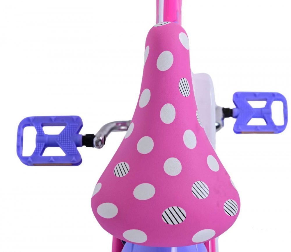 Bicicleta pentru copii EL Minnie Mouse 16 inch Bow Tie, frana de mana pe ambele roti, scaun si ghidon reglabil, cosulet pe ghidon, roti gonflabile, stopuri reflectorizante – imaginea 2