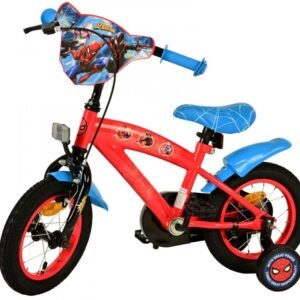Bicicleta pentru copii EL Spiderman ND 12 inch, frana de mana pe roata fata, scaun si ghidon reglabil, spite metalice, roti gonflabile