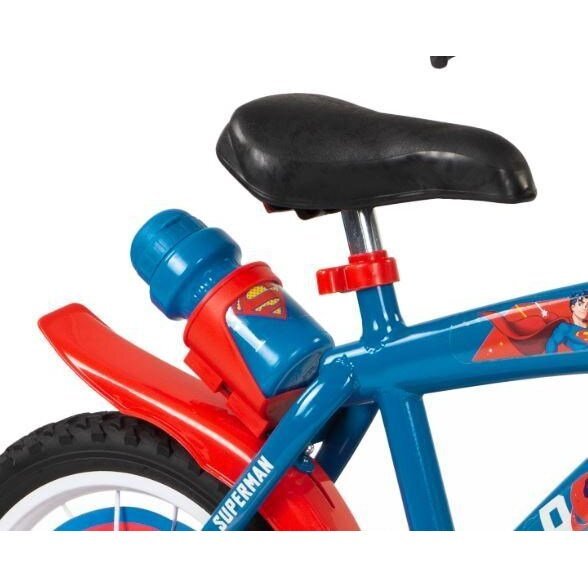 Bicicleta copii Toimsa Superman 14 inch, cu roti ajutatoare si sticluta de apa cu suport, scaun si ghidon reglabile pe inaltime, frana de mana pe ambele roti, anvelope cu profil gros – imaginea 2
