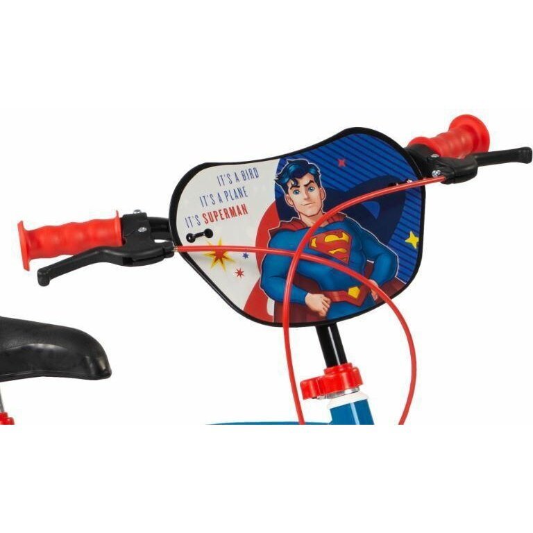 Bicicleta copii Toimsa Superman 14 inch, cu roti ajutatoare si sticluta de apa cu suport, scaun si ghidon reglabile pe inaltime, frana de mana pe ambele roti, anvelope cu profil gros – imaginea 3