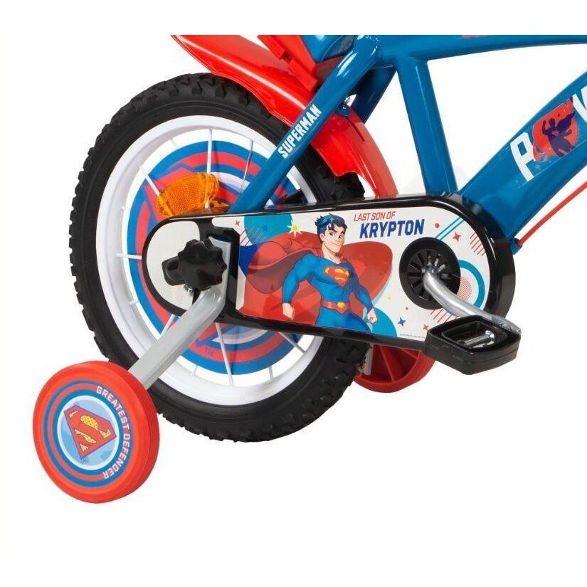 Bicicleta copii Toimsa Superman 14 inch, cu roti ajutatoare si sticluta de apa cu suport, scaun si ghidon reglabile pe inaltime, frana de mana pe ambele roti, anvelope cu profil gros – imaginea 4