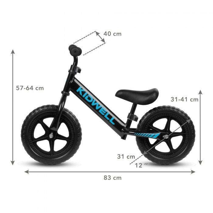 Bicicleta fara pedale Kidwell Rebel black – imaginea 4
