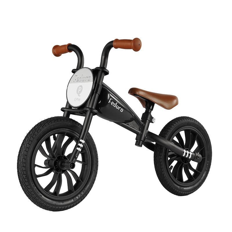 Bicicleta fara pedale QPlay Feduro Negru Balance bike, roti 12 inch gonflabile, sa ajustabila din piele ecologica, varsta 3-6 ani – imaginea 7