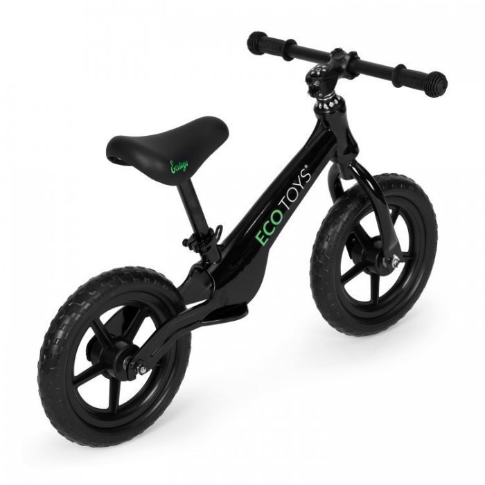 Bicicleta fara pedale cu roti din spuma EVA Ecotoys YM-BB-17 negru – imaginea 2