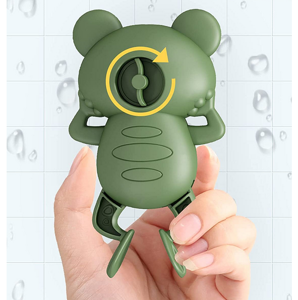 Jucarie de baie cu cheita Swimming frog Green – imaginea 5