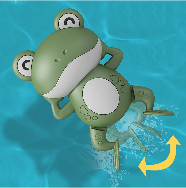 Jucarie de baie cu cheita Swimming frog Green – imaginea 6