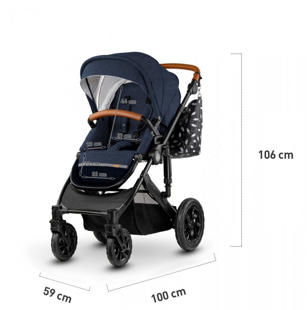 Carucior 3 in 1 Kinderkraft Prime Mink Pro Navy i-Size – imaginea 4