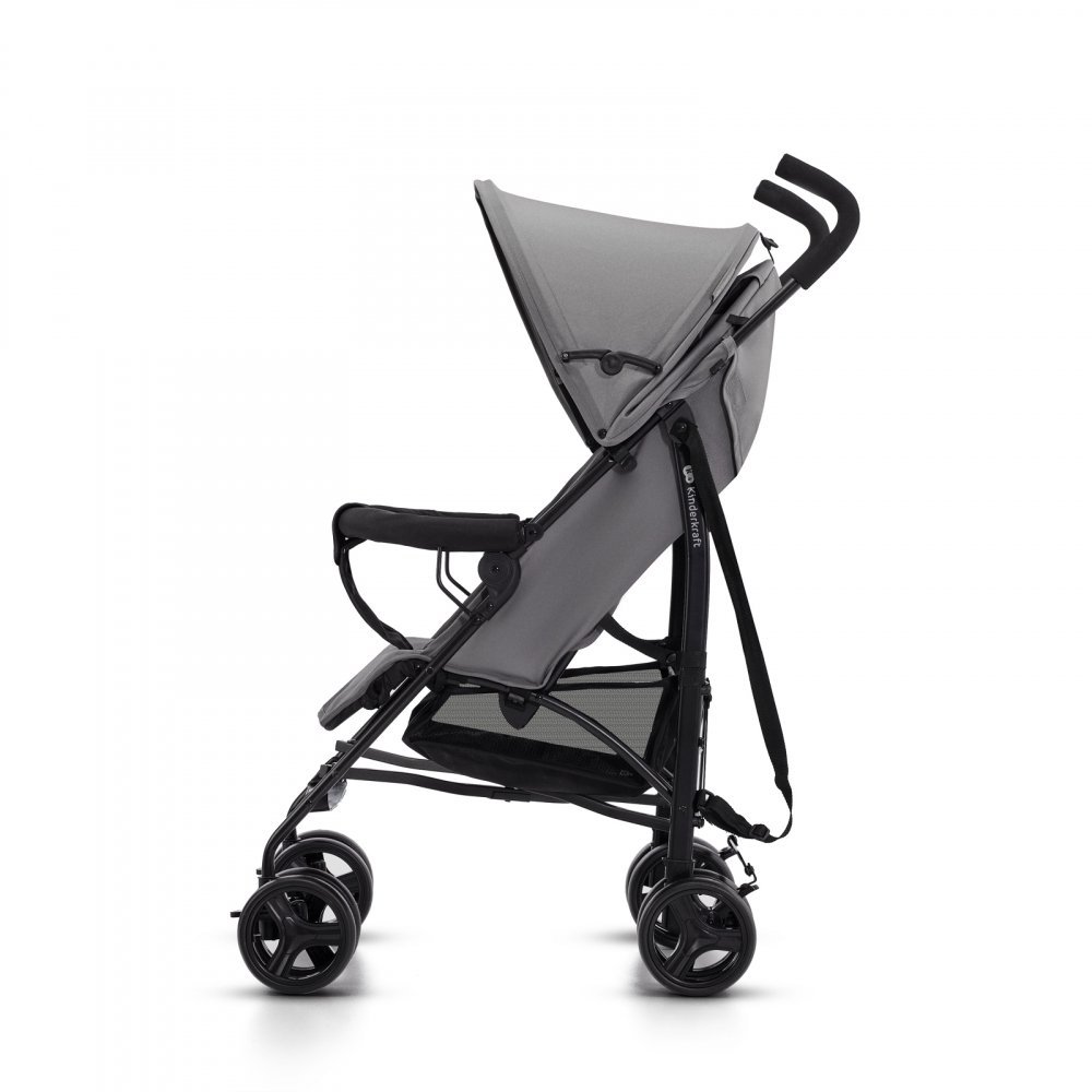 Carucior sport Kinderkraft Tik tip umbrela stone grey, spatar reglabil, pozitie somn, suport pentru picioare, roti din spuma Eva, greutate redusa 6,5 kg – imaginea 3