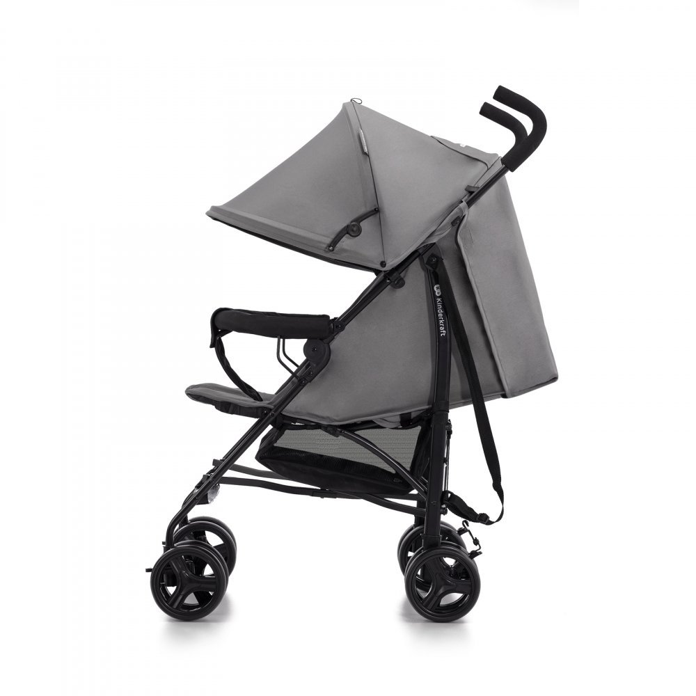 Carucior sport Kinderkraft Tik tip umbrela stone grey, spatar reglabil, pozitie somn, suport pentru picioare, roti din spuma Eva, greutate redusa 6,5 kg – imaginea 4