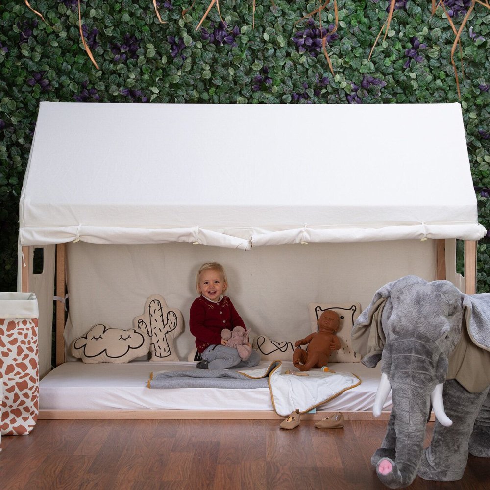 Cadru pat casuta Childhome 90×200 cm lemn natural – imaginea 3