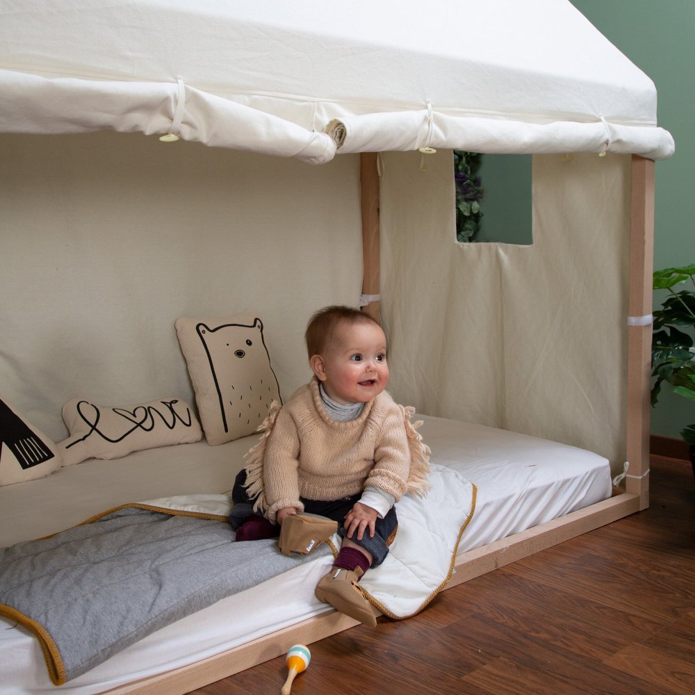 Cadru pat casuta Childhome 90×200 cm lemn natural – imaginea 4