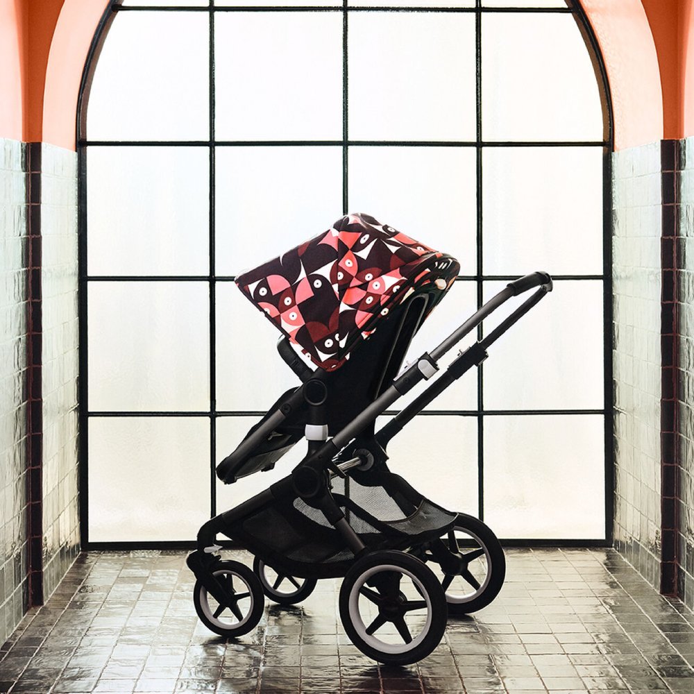Capotina carucior Bugaboo Fox 3 Lynx Animal Explorer pink red – imaginea 2