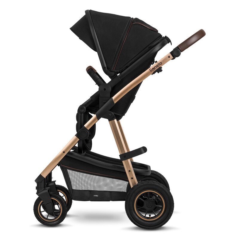 Carucior 2 in 1 Lionelo Amber Cadru aluminiu, Cu landou intarit si salteluta moale, Reversibil, Maner ajustabil, Huse pentru picioare, ploaie, Plasa de tantari, Geanta parinti, Sarcina maxima 22 kg, Standard de siguranta EN18 – imaginea 4