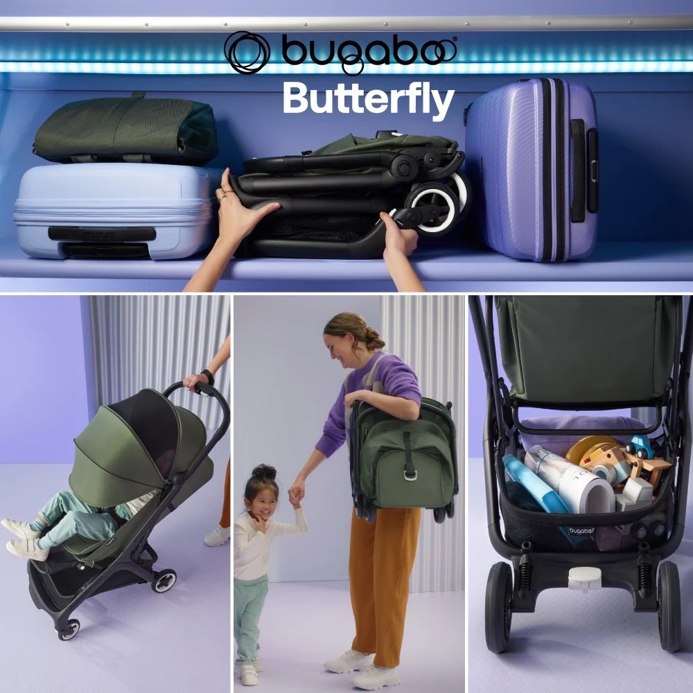 Carucior Bugaboo Butterfly black forest green – imaginea 8
