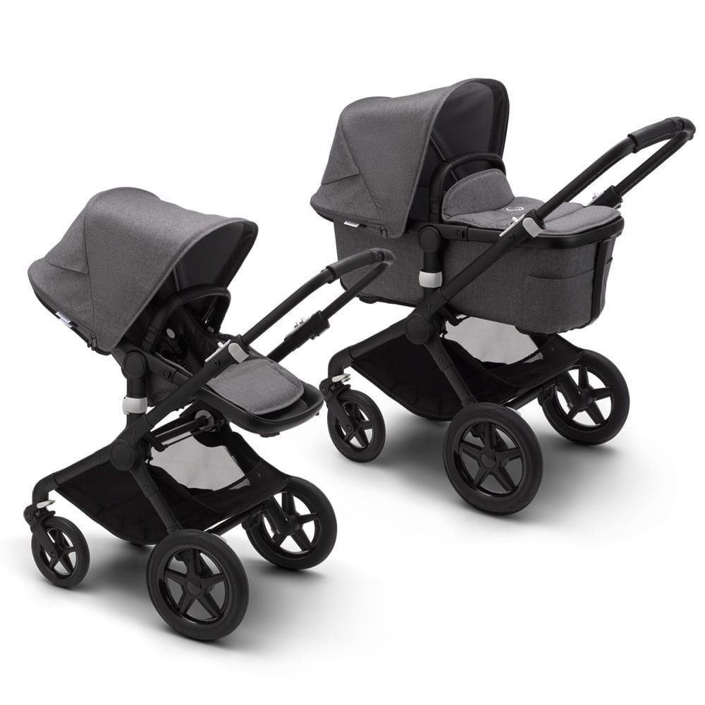 Carucior 2 in 1 Bugaboo Fox 2 Complete black grey melange – imaginea 4