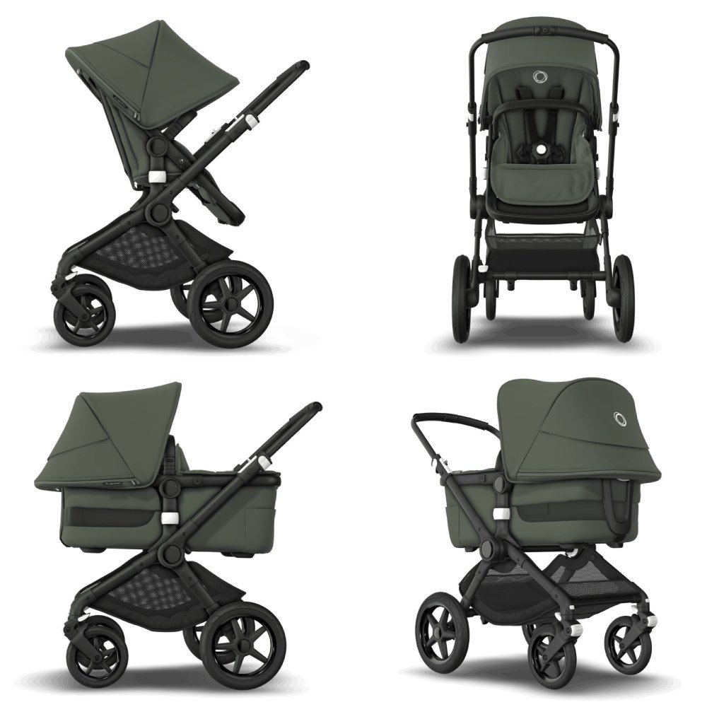 Carucior 2 in 1 Bugaboo Fox 3 black forest green – imaginea 2