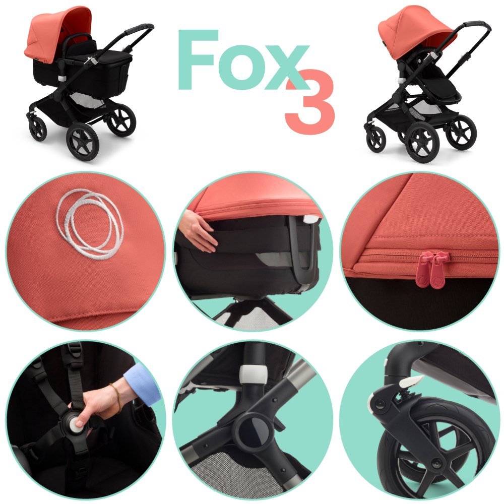 Carucior 2 in 1 Bugaboo Fox 3 Classic graphite dark navy – imaginea 5
