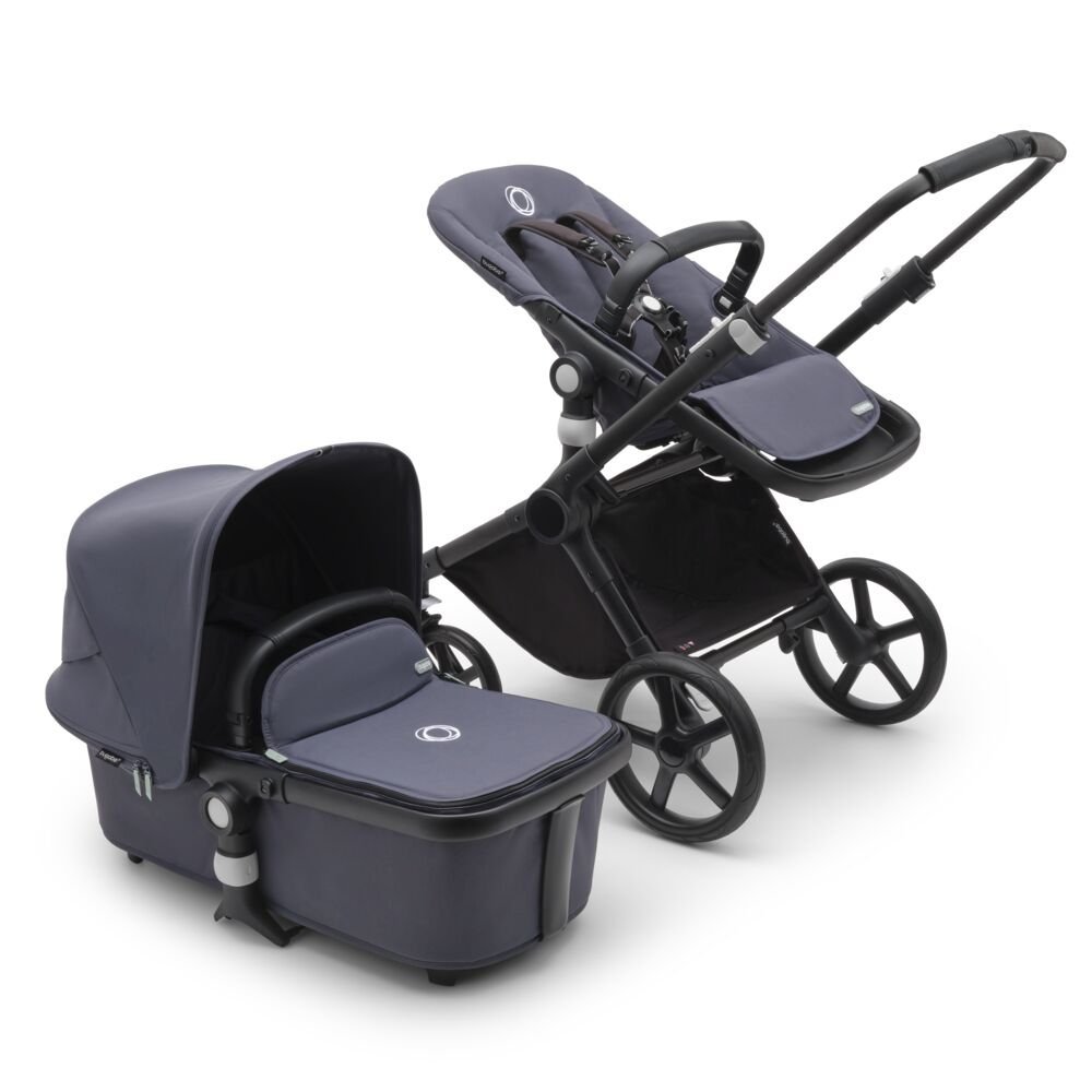 Carucior 2 in 1 Bugaboo Fox Cub black stormy blue – imaginea 2