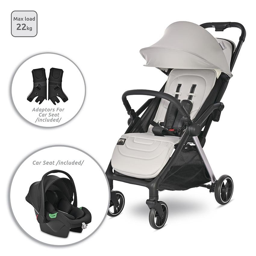 Carucior 2 in 1 autofold Loret pana la 22 kg Grey Jasper – imaginea 4