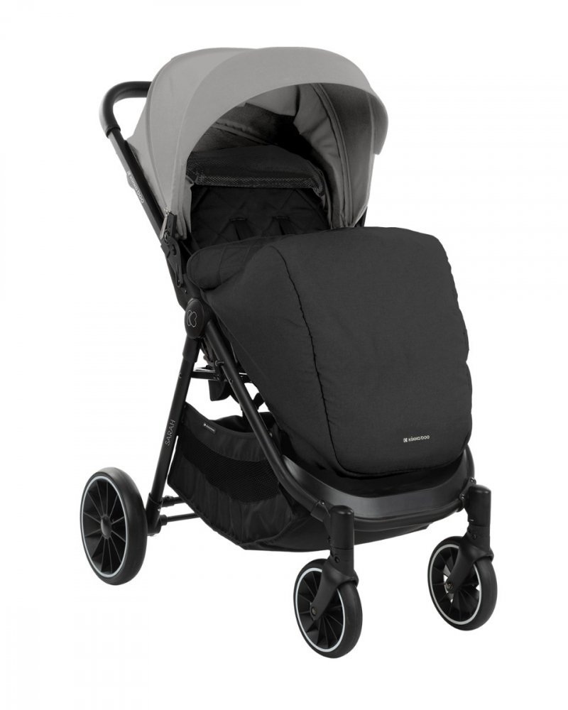 Carucior pentru copii KikkaBoo Sarah Grey 2023, 0-48luni pana la 22kg cu suspensii,spatar reglabil cu pozitie somn,Maner din piele ecologica,tavita,husa de ploaie,husa picioare si suport pahar incluse – imaginea 7