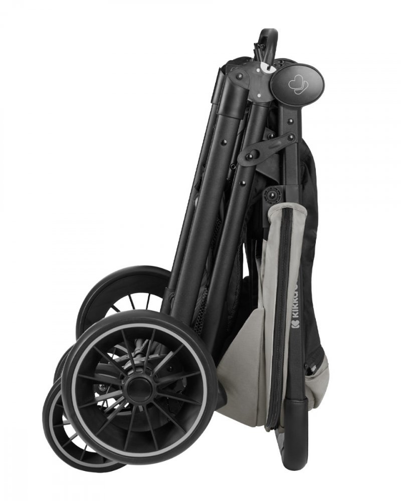 Carucior pentru copii KikkaBoo Sarah Grey 2023, 0-48luni pana la 22kg cu suspensii,spatar reglabil cu pozitie somn,Maner din piele ecologica,tavita,husa de ploaie,husa picioare si suport pahar incluse – imaginea 5