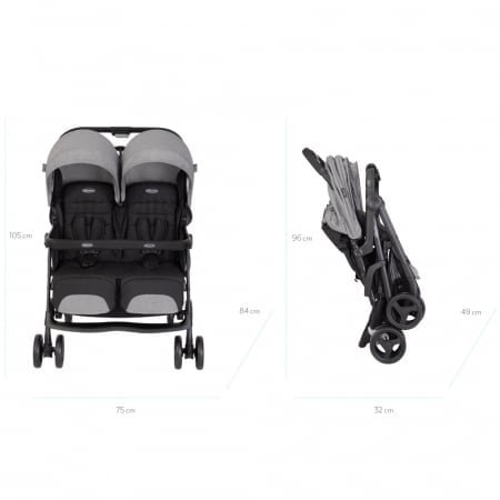 Carucior gemeni Graco DuoRider Steeple Gray – imaginea 6