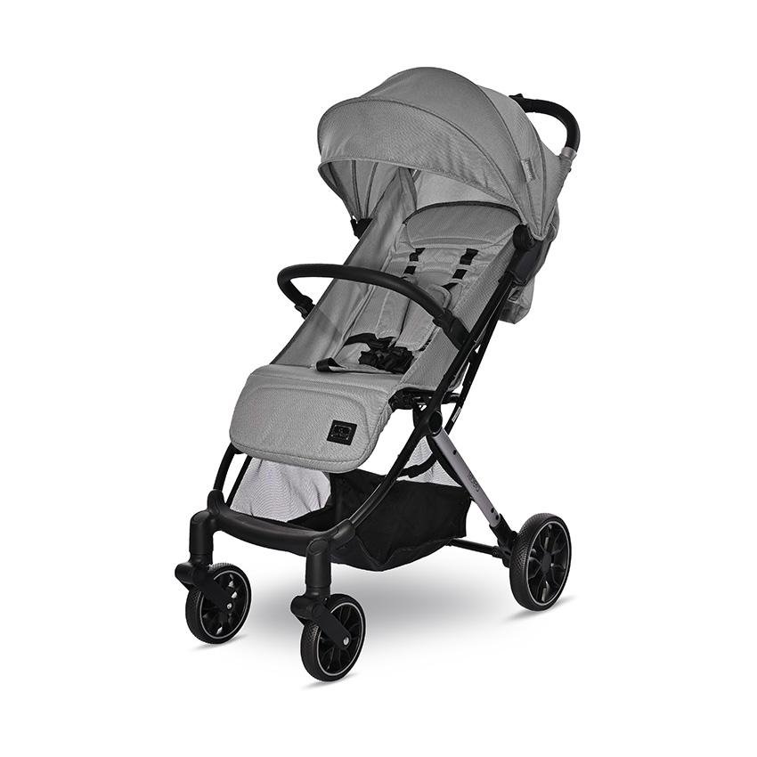 Carucior pentru nou-nascut Ribera tip troler dimensiuni compatibile avion Grey Icy – imaginea 2