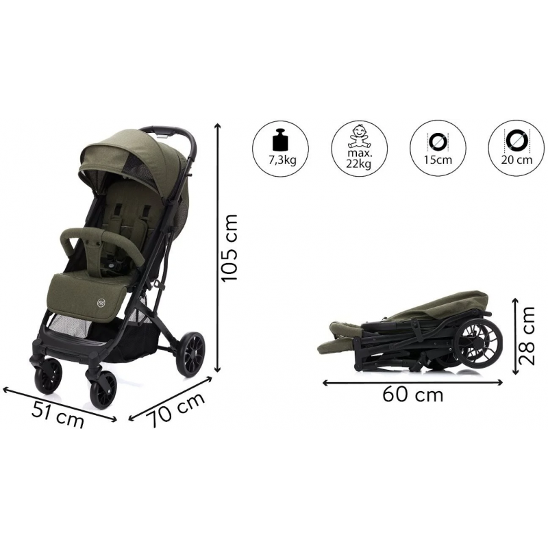 Carucior sport Elite Styler Fillikid olive – imaginea 5