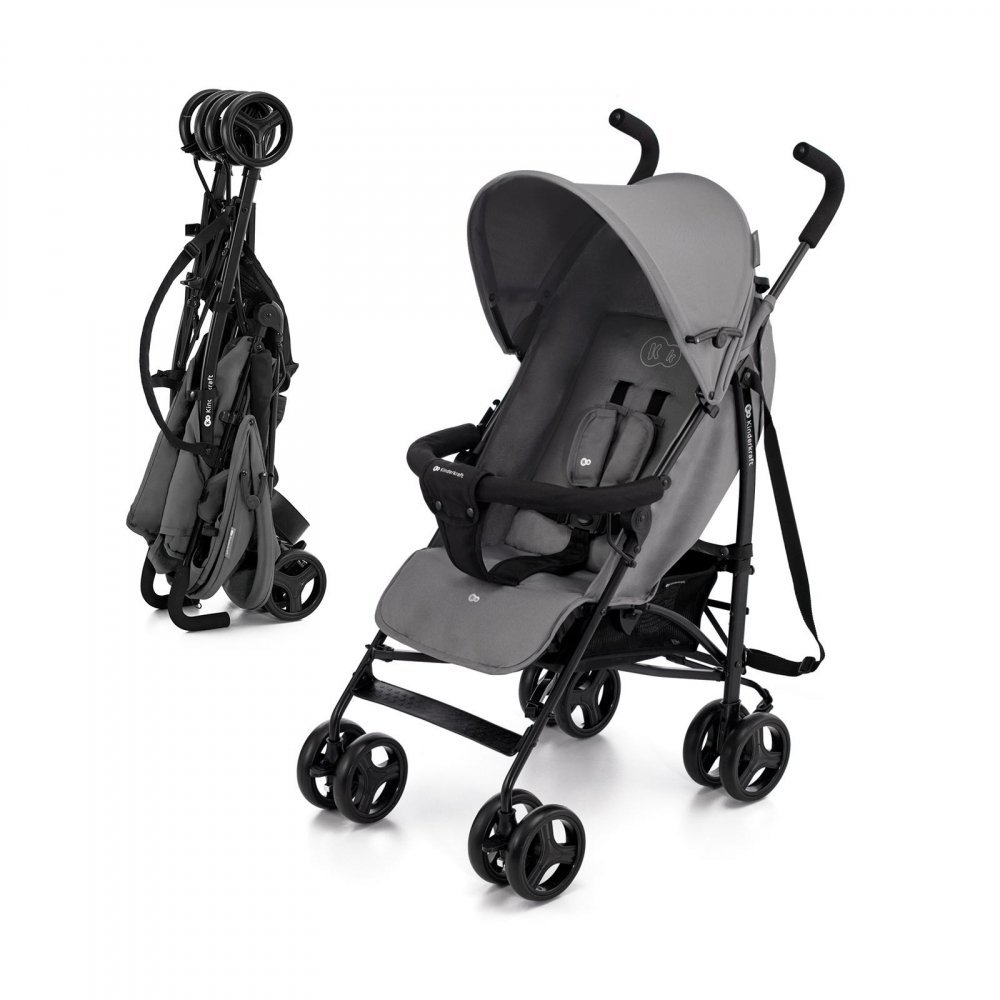 Carucior sport Kinderkraft Tik tip umbrela stone grey, spatar reglabil, pozitie somn, suport pentru picioare, roti din spuma Eva, greutate redusa 6,5 kg – imaginea 7