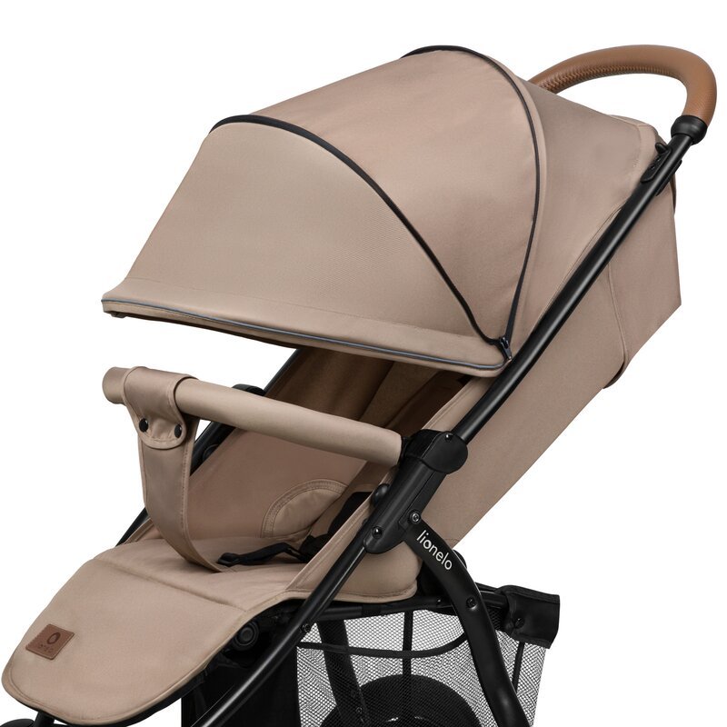 Carucior pentru copii Lionelo Annet Plus Bej, cu accesorii si capotina XXL reglabila, 0-22 kg, conform cu standardele europene de securitate – imaginea 8