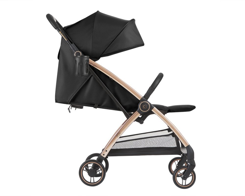 Carucior sport pentru copii KikkaBoo Joy Black,Cadru din aluminiu,Sistem automat de pliere One Touch,Roti pivotante cu suspensii,Spatar si suport picioare reglabile,Capotina,recomandat de la nastere pana la 22kg – imaginea 3
