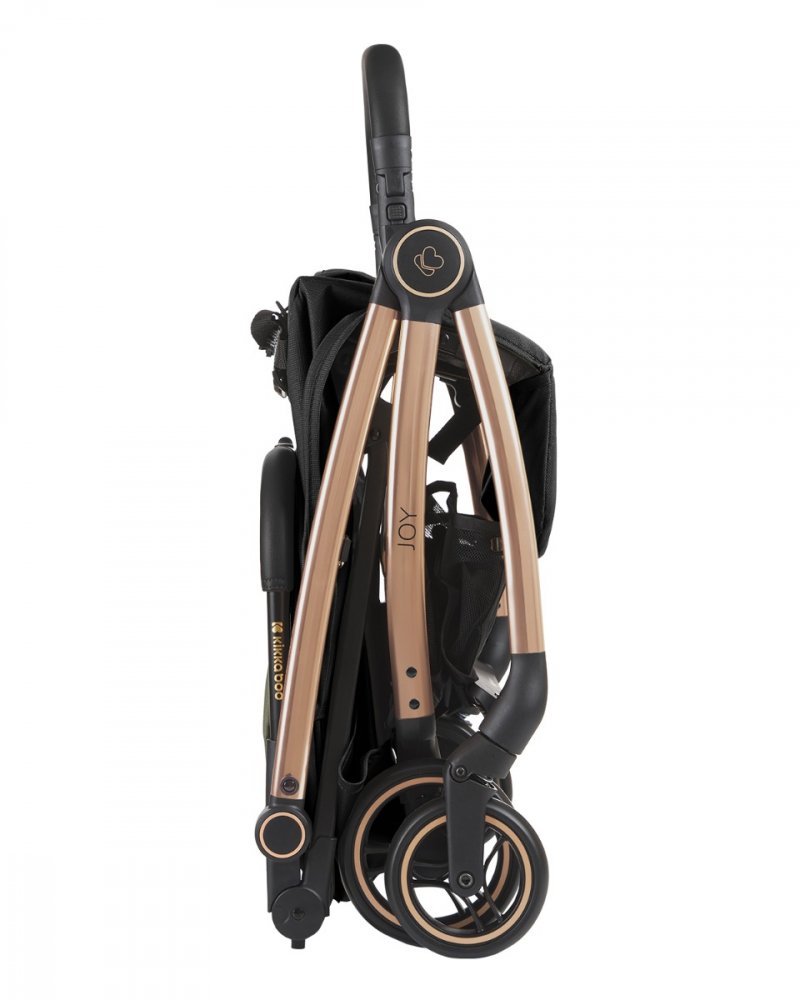 Carucior sport pentru copii KikkaBoo Joy Black,Cadru din aluminiu,Sistem automat de pliere One Touch,Roti pivotante cu suspensii,Spatar si suport picioare reglabile,Capotina,recomandat de la nastere pana la 22kg – imaginea 5