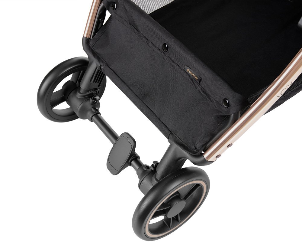 Carucior sport pentru copii KikkaBoo Joy Black,Cadru din aluminiu,Sistem automat de pliere One Touch,Roti pivotante cu suspensii,Spatar si suport picioare reglabile,Capotina,recomandat de la nastere pana la 22kg – imaginea 6