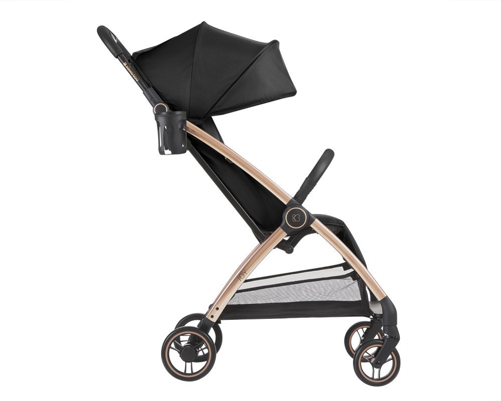Carucior sport pentru copii KikkaBoo Joy Black,Cadru din aluminiu,Sistem automat de pliere One Touch,Roti pivotante cu suspensii,Spatar si suport picioare reglabile,Capotina,recomandat de la nastere pana la 22kg – imaginea 7