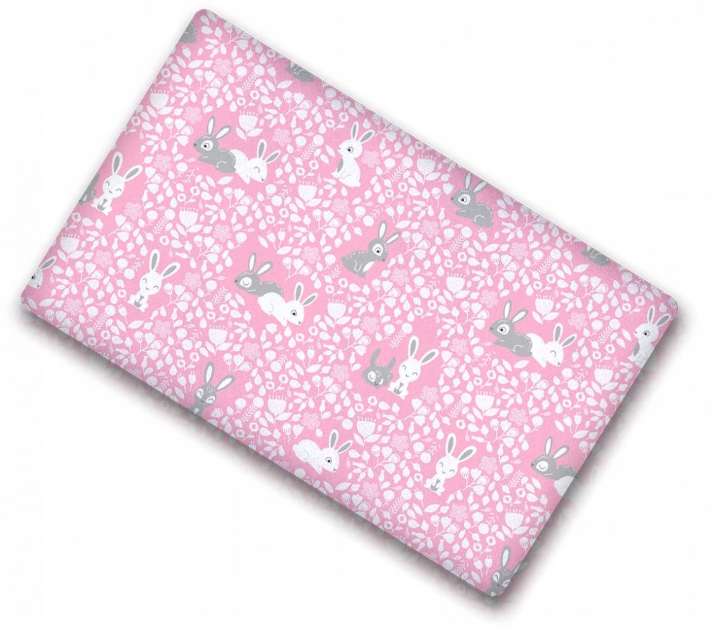 Cearceaf cu banda elastica 140×70 cm Pink Rabbit – imaginea 5