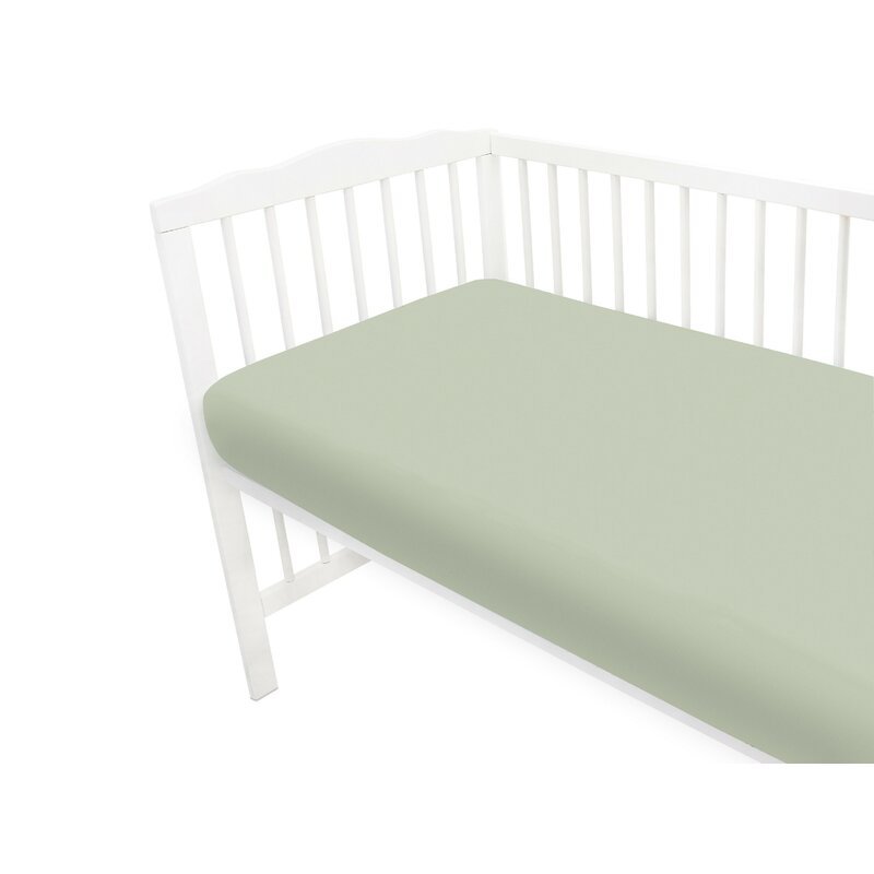 Cearceaf cu elastic MimiNu Jerse 140×70 cm olive