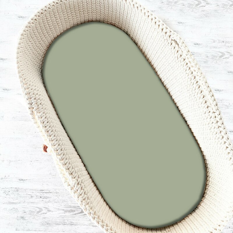 Cearceaf cu elastic MimiNu pentru landou, carucior si cosulet 80×35 cm din jerseu olive