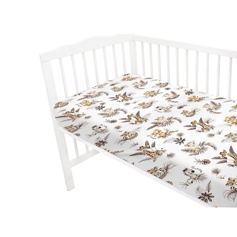 Cearceaf cu elastic MimiNu 120×60 cm din bumbac Savanna – imaginea 3