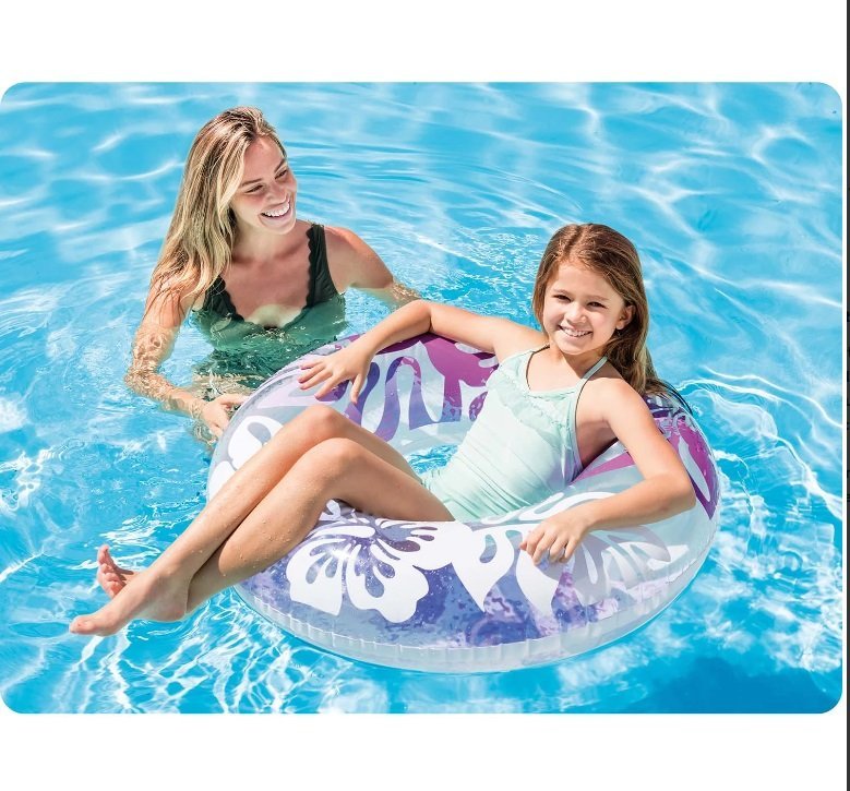 Colac gonflabil pentru inot 91 cm Pink Flowers – imaginea 2
