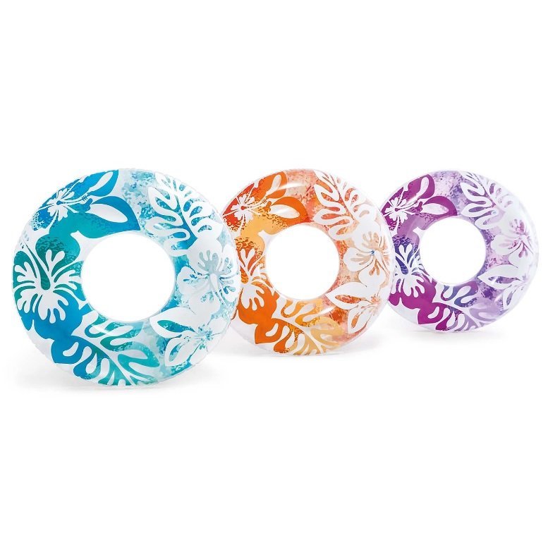 Colac gonflabil pentru inot 91 cm Blue Flowers – imaginea 2