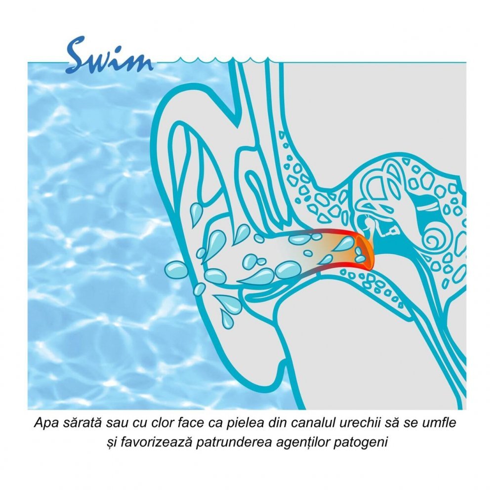 Dopuri de urechi pentru inot Sanohra Swim 1 an + albastru – imaginea 5