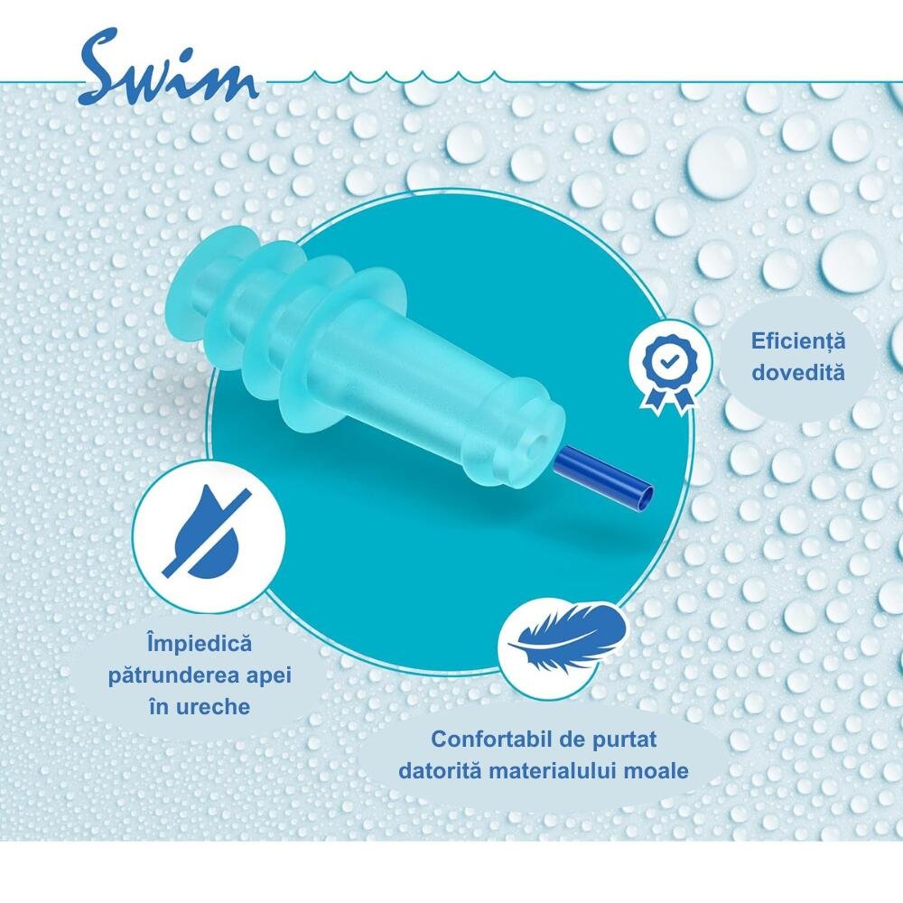 Dopuri de urechi pentru inot Sanohra Swim 1 an + albastru – imaginea 6