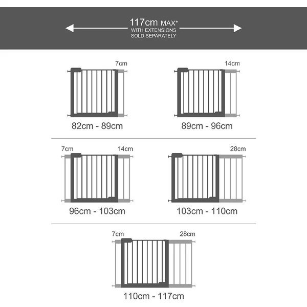 Extensie universala Munchkin pentru poarta de siguranta din metal 14 cm silver – imaginea 3