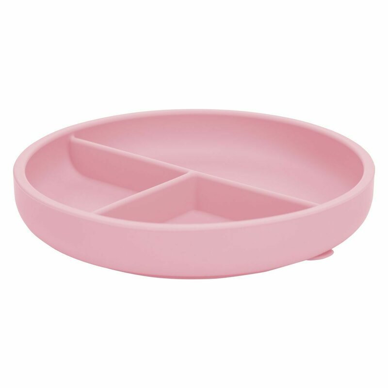 Farfurie compartimentata FreeON rotunda cu ventuza si 3 compartimente silicon 6-36 luni pink – imaginea 4