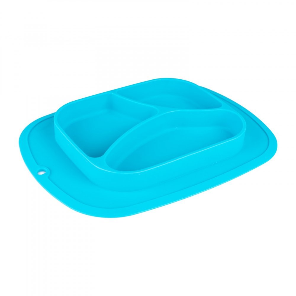 Farfurie compartimentata din silicon Giligums turquoise – imaginea 3