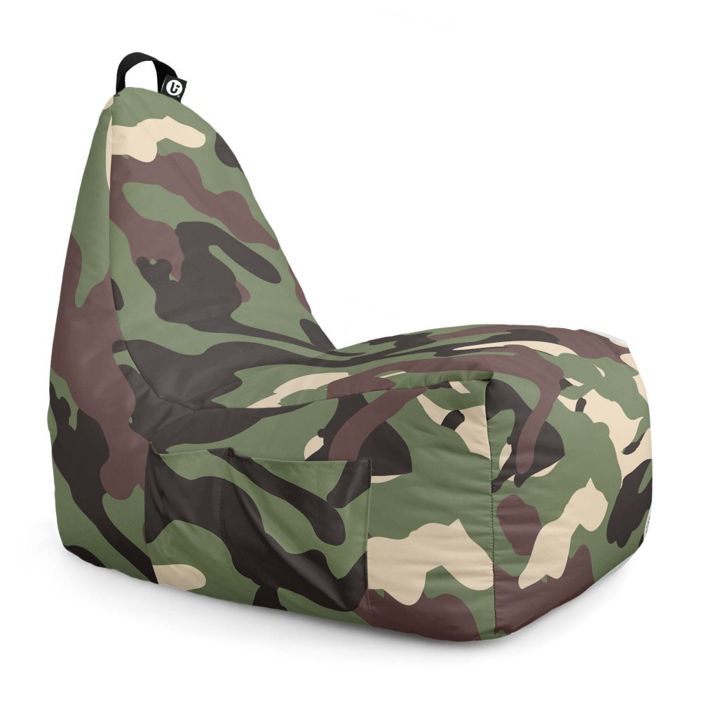 Fotoliu Puf Bean Bag tip Chill XL camuflaj armata – imaginea 6