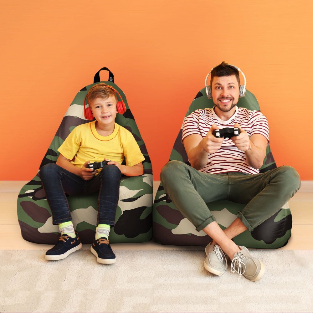 Fotoliu Puf Bean Bag tip Chill XL camuflaj armata – imaginea 4