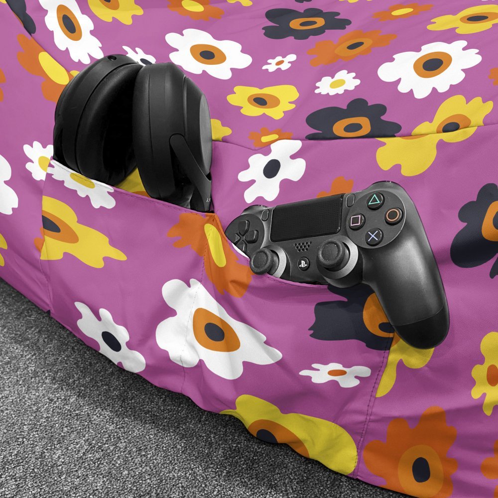 Fotoliu Puf Bean Bag tip Chill XL Daisy fundal mov – imaginea 4